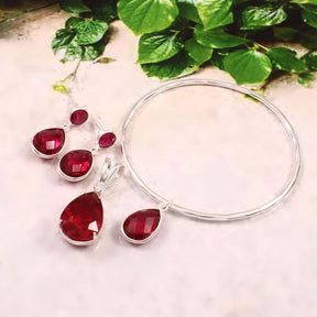 Ruby and Silver Jewelry Set